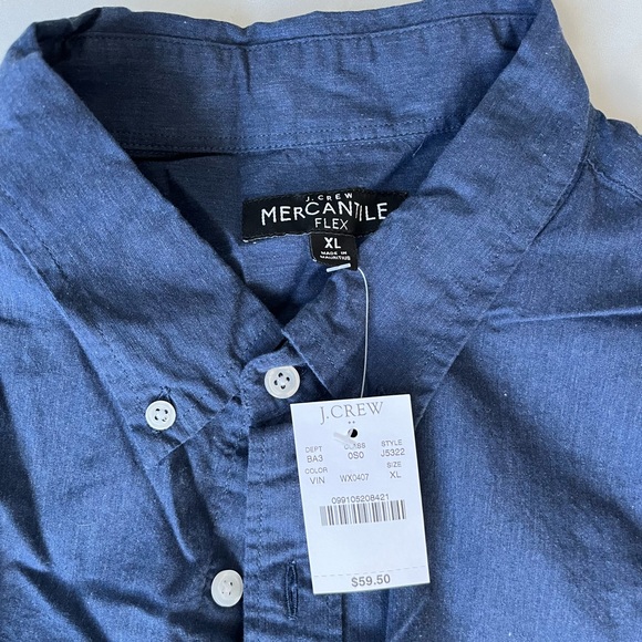 NWT men’s casual button down shirt in navy blue size XL - Picture 2 of 2
